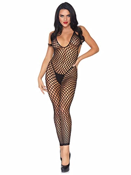 Leg Avenue Women's Seamless Crochet Footless Low Back Bodystocking