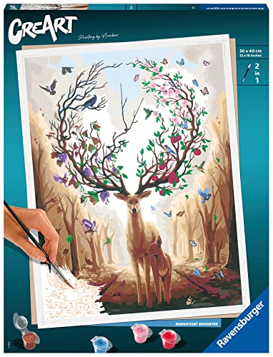 Ravensburger CreArt - Malen nach Zahlen 20273 Magischer Hirst - Malen nach Zahlen ab 14 Jahren, White - Neue Version