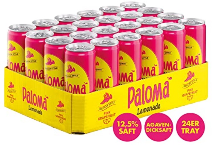 Paloma Pink Grapefruit Lemonade mit Kohlensäure, 24er Pack, EINWEG (24 x 250 ml) - 250 ml (24er Pack)