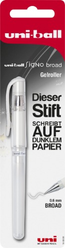 uni-ball 146895 - Gelroller Signo UM-153, Spitze: 0,6 mm, weiß, 1 Stück - Weiß 1 Stück (1er Pack)