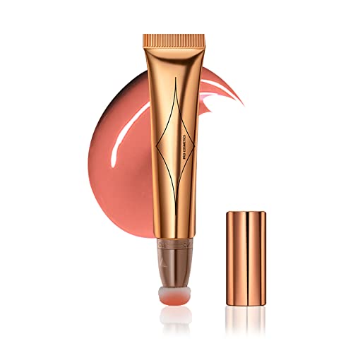 Prreal Blush Beauty Wand, Matte Liquid Cheek Blusher, Smooth Creamy Stick with Soft Cushion Applicator, Waterproof Blendable Natural Face Makeup Pen, 0.53oz (#02) - #02 Peach Pink