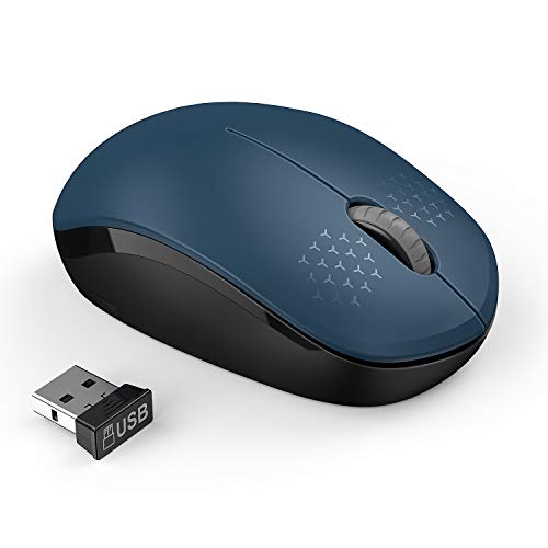 seenda Wireless Mouse, 2.4G Noiseless Mouse with USB Receiver Portable Computer Mice for PC, Tablet, Laptop, Notebook - Blue & Black - Blue and Black