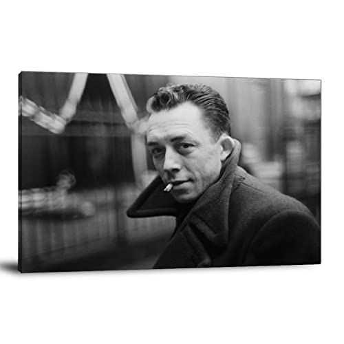 BUUTUUCE Albert Camus,Writer, Philosopher, Absurdism Poster Decorative Painting Canvas Wall Art Living Room Posters Bedroom Painting 16x24inch(40x60cm) - 16x24inch(40x60cm) - Ready To Hang