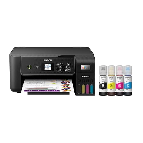 Epson EcoTank ET-2800 Wireless Color All-in-One Cartridge-Free Supertank Printer with Scan and Copy â€“ The Ideal Basic Home Printer - Black, Medium - Black
