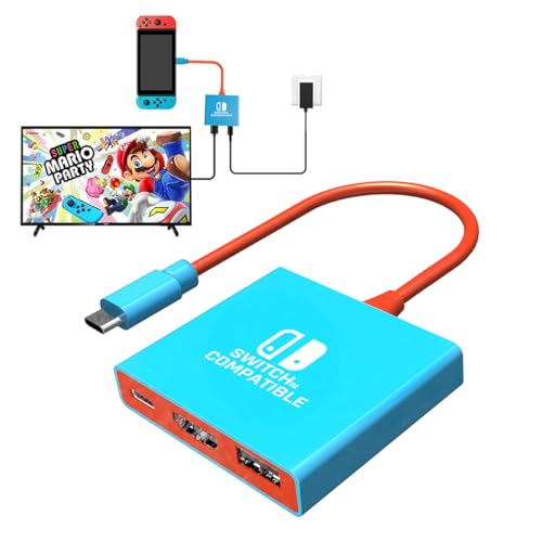 Switch Dock for Nintendo Switch Docking Station, Portable Switch TV Adapter Support 4K/60HZ Switch TV Dock Mode Compatible Steam Deck/Nintendo Switch OLED, Switch Travel Dock with HDMI2.0 USB3.0 Port - switch dock