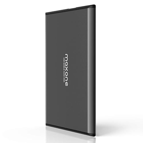 Maxone 750GB Ultra Slim Portable External Hard Drive HDD USB 3.0 Compatible with PC, Laptop, Charcoal Grey - 750GB - Charcoal Grey