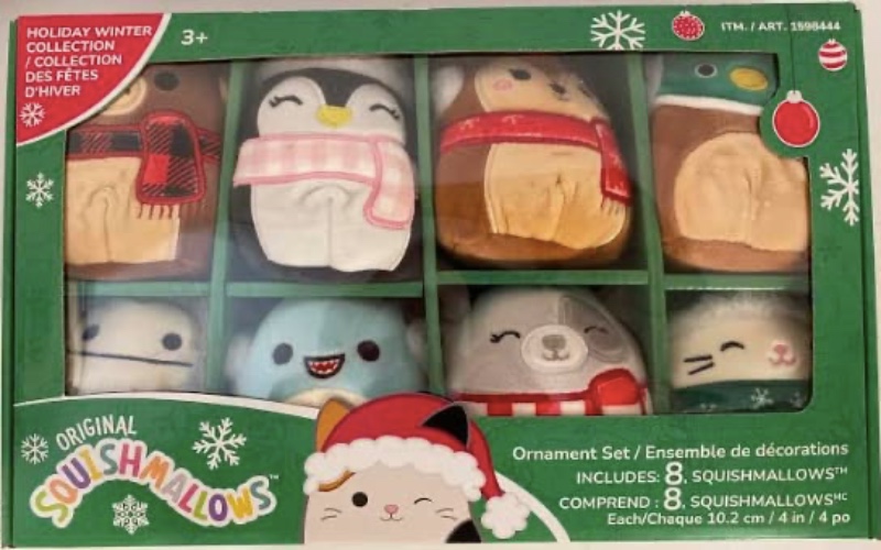 Kelly Toys Original Squishmallow Ornaments 2022 Holiday Winter Squad 8 Pack - Mini Squishmallow, Holiday Pack, Christmas Pack