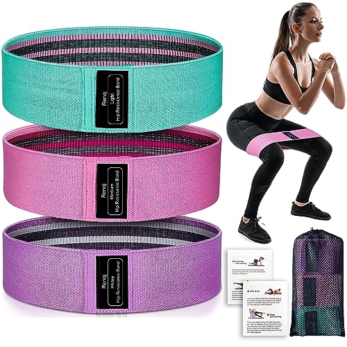 Resistance Bands, Exercise Workout Bands for Women and Men, 5 Set of Stretch Bands for Booty Legs, Pilates Flexbands - Pink