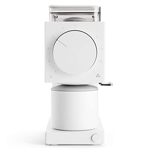 Fellow Ode Brew Grinder - Burr Coffee Grinder - Coffee Bean Grinder with 31 Settings for Drip, French Press & Cold Brew - Small Footprint Electric Grinder - Matte White - 120v, Type B Plug - Matte White