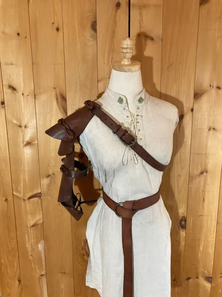 Braided Upper Arm Leather Pauldron