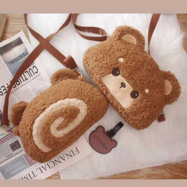 Plush Bear Purse Kawaii Animal Purse Teddy Bear Gift Crossbody Small Purse Wallet