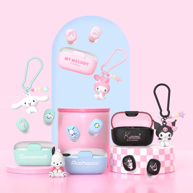 Sanrio Bluetooth Earbuds With Charm - Kuromi