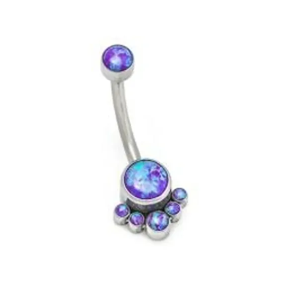 Opal Titanium Belly Ring