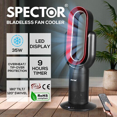Spector Bladeless Electric Fan Cooler Heater Air Cool Sleep Timer Remote Control 9356877121265 | eBay