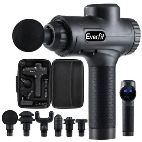 Everfit Massage Gun 6 Heads Electric Massager LCD Vibration Relief Percussion  | eBay