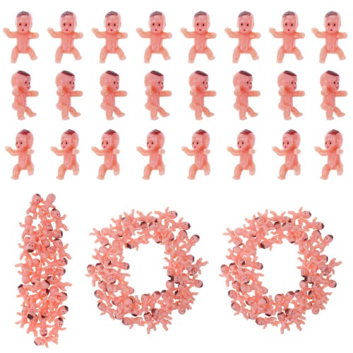 selizo Mini Plastic Babies, 100pcs Tiny Plastic Babies Small Baby King Cake Babies for Ice Cubes Baby Shower Game (1 Inch)