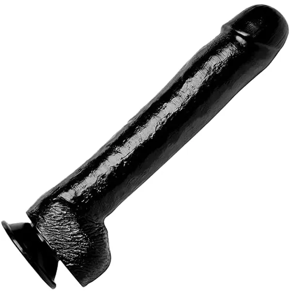 Master Series The 16.25 Inch Colossus Dildo with Suction Cup Base, Extra Large Lifelike and Realistic Thick Toy for Women, Men, and Adult Couples, Made with Flexible and Firm PVC Material, Black - Colossus Dildo - 16.25 Inch (Pack of 1)