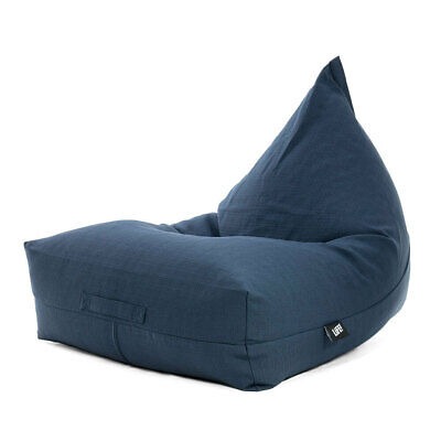 Life! Luna 80x100cm Linen Style 250L Bean Bag Adult Lounge Cover w/Liner Navy 9335603040711 | eBay