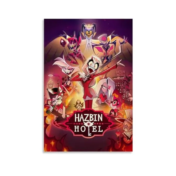 stonek Hazbin Poster Hotel Anime Movie Poster for Room Aesthetic Canvas Wall Art Bedroom Decor 08x12inch(20x30cm), Unframe-style-1