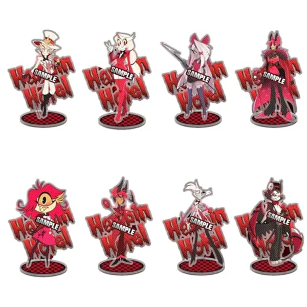 EKokim Anime Hazbin Hotel Characters Acrylic Stand 5.9inch Double Side Desktop Decoration Alastor Charlie Angel Dust Katie (05)