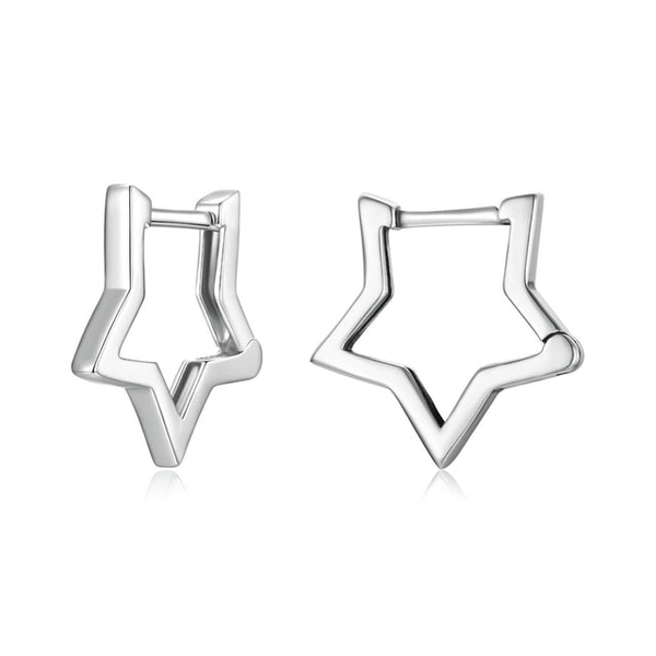 Boucles d’Oreilles Étoiles en argent 925 plaqué or blanc