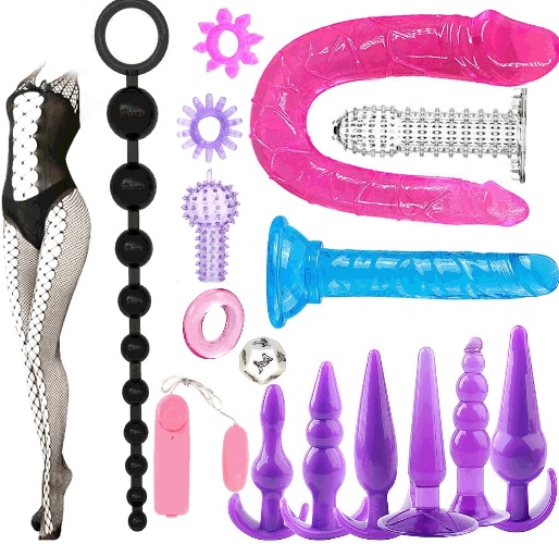 17 in 1 Dildo Plug Set Pleasure Plug Toy for Women Men Butt Plugs Stick Beginner Training Kit Anales Beads