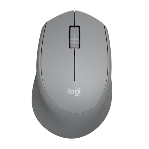 Logitech M330 SILENT PLUS Wireless Mouse, 2.4GHz with USB Nano Receiver, 1000 DPI Optical Tracking, 2-year Battery Life, Compatible with PC, Mac, Laptop, Chromebook - Gray - Grey - Mouse