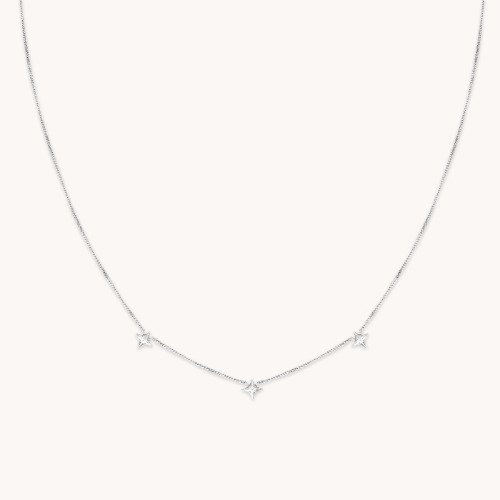 Cosmic Star Charm Necklace in Silver | Default Title