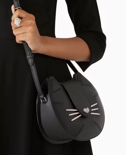 Kate Spade Black Cat Whiskers smooth leather crossbody shoulder bag