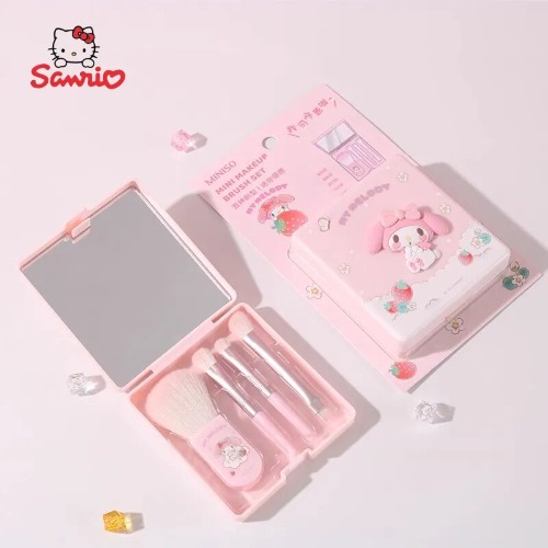 Miniso Sanrio Cartoon Cinnamoroll Melody Makeup Brush Set Girl Heart Kawaii Eye Shadow Powder Brush Portable Makeup Tool Gifts