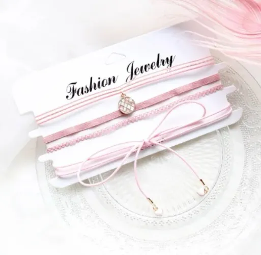 Fashion Lace Chokers for Girl Pink