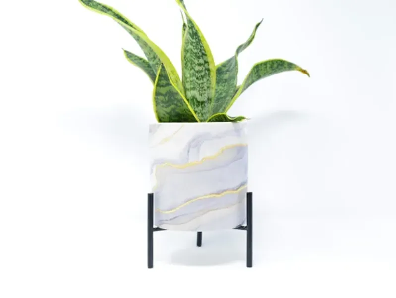 Gold Marble Plant Pot Pot and Plant Stand Snake Plant Stand | Etsy