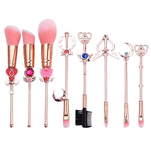 Sailormon Makeup Brushes Set - 8pcs Cosmetic Makeup Brush Set Professional Tool Kit Set Pink Drawstring Bag Included (8pcs makeup brushes)