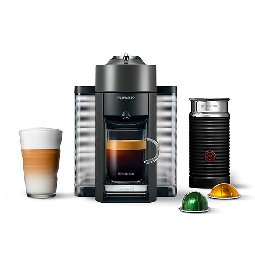 Nespresso Vertuo Coffee and Espresso Machine by De'Longhi with Milk Frother, 1000 Milliliters, Graphite Metal - Machine + Frother - Graphite Metal