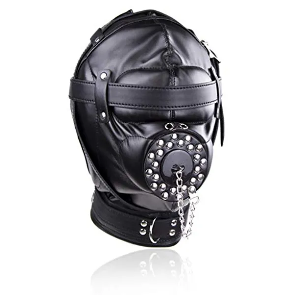 ZYAM BDSM èrötïc öral Ṥé^x mḁṤ-k, Mouth plüg, Leather eyes hööd, Ḅön-dḁgè leather Ṥé^x tóys for Couples Flïrtïng