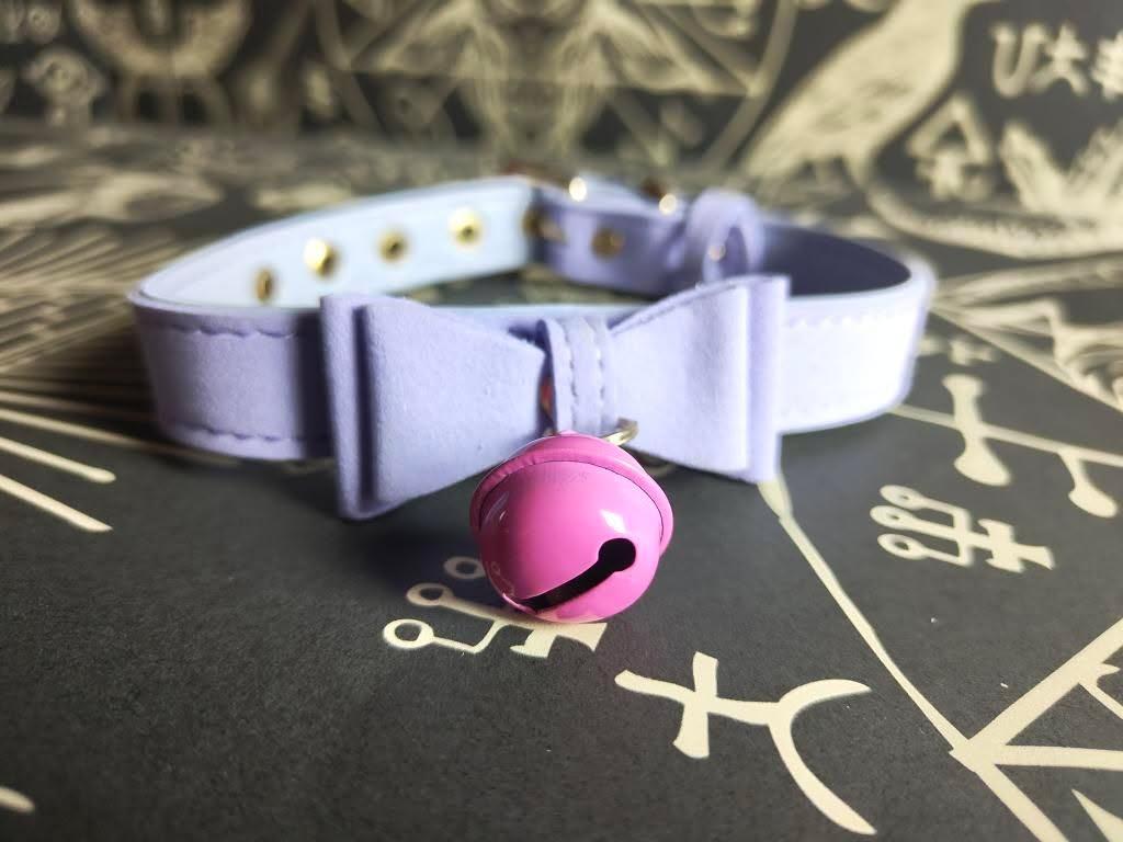 BDSM Cute Bell Costume Collar - DDLG, Petplay, Little, Kawaii, Pup, Kitten - Purple