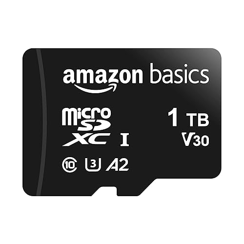 Amazon Basics microSDXC Memory Card with Full Size Adapter, A2, U3, Read Speed up to 100 MB/s, 1 Tb, Black - 1TB