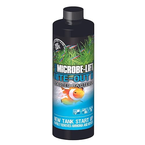 MICROBE-LIFT NITEH16 Nite-Out II Aquarium and Fish Tank Cleaner for Rapid Ammonia and Nitrite Reduction, Freshwater and Saltwater, 16 Ounces - Nite-Out II - 16 Ounces