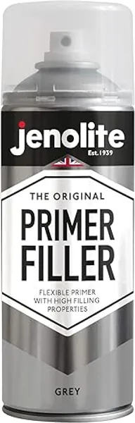 JENOLITE Primer Paint Riempitivo | Grigio | Primer flessibile con elevate proprietà riempitive | Riempie piccole ammaccature e graffi per una finitura liscia | 400ml - 1 - GRIGIO