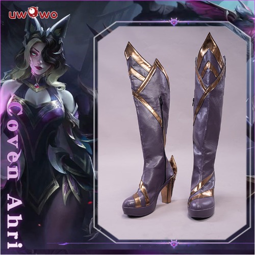 Uwowo Game League of Legends Coven Ahri Cosplay Shoes | 40