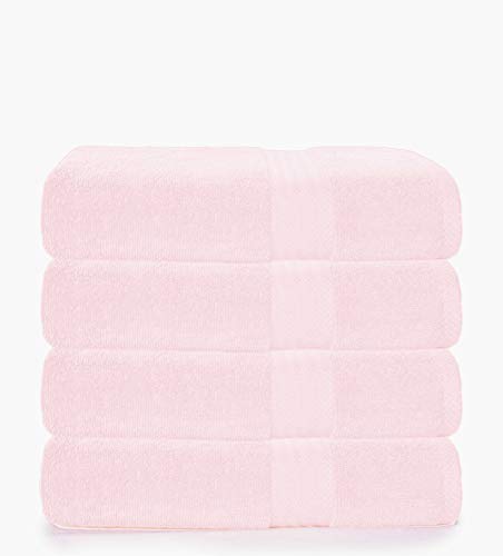 Premium Cotton 4 Pack Bath Towel Set - 100% Pure Cotton - Pink (35$)