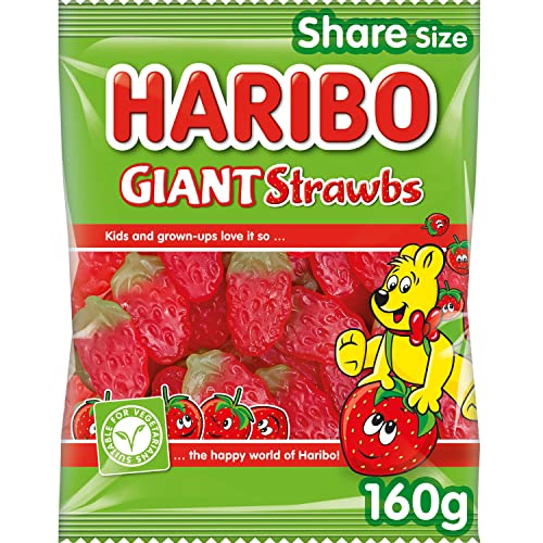 HARIBO GIANT STRAWBS - 160 g (Pack of 1)