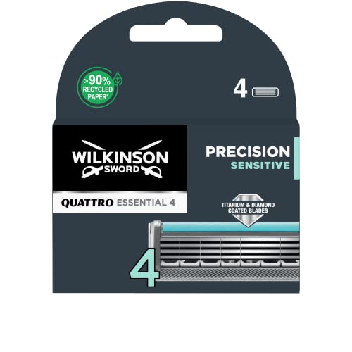 Wilkinson Sword Quattro Titanium Sensitive Blades Titanium Sensitive. 4 Piece 4 pieces. - 4 count (Pack of 1)