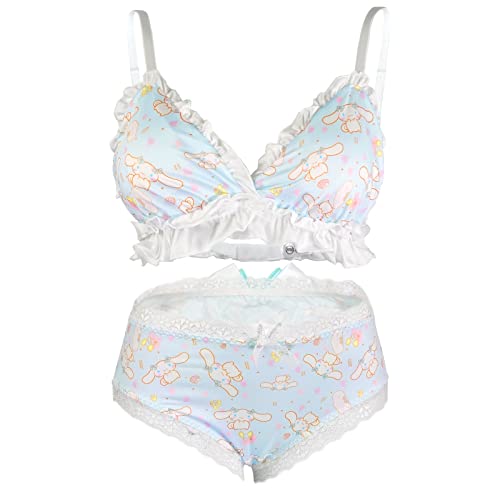 paloli Women Cute Lingerie Set Sweet Strawberry Bikini Wirless Bra and Panty - 100% Cotton - One Size - Alpaca