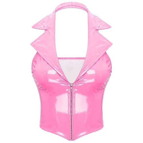 Candy Pink Latex Vest - Pink / S