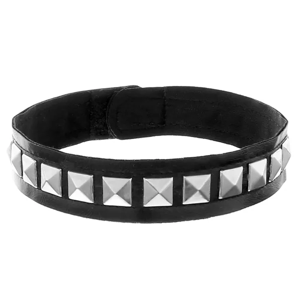 Skeleteen Biker Leather Studded Choker - Gothic Punk Rock N Roll Jewelry Accessories Leather and Metal Collar Costume Necklace - 