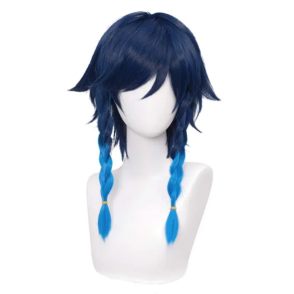 Blue Cosplay Wig for Venti Cosplay,Aicos Venti Cosplay Wig With Braid for Costume,Halloween Party Wig+Wig Cap - Venti Blue