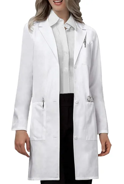 VOGRYE Professional Lab Coat for Women Men Long Sleeve, White, Unisex - White X-Large
