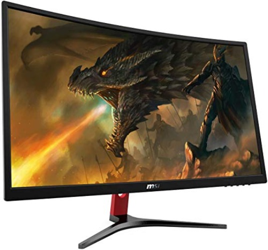 MSI Full HD FreeSync Gaming Monitor 24" Curved Non-Glare 1ms Led Wide Screen 1920 X 1080 144Hz Refresh Rate (Optix G24C),Black/Red - Optix G24C - 24-inch