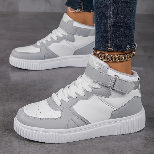 Fashion High-Top Sneakers, Casual Sports Shoes, Stylish Streetwear For Preppy Trainers